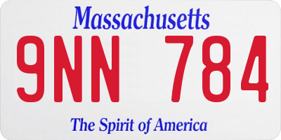 MA license plate 9NN784