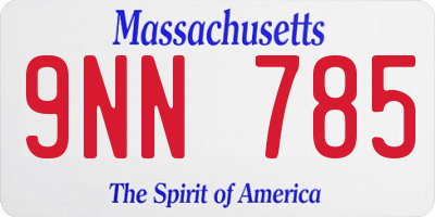 MA license plate 9NN785