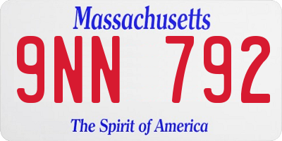 MA license plate 9NN792