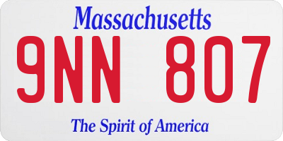 MA license plate 9NN807