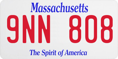 MA license plate 9NN808