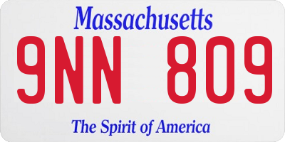 MA license plate 9NN809