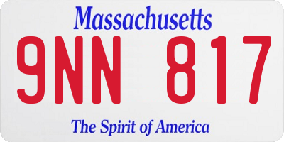 MA license plate 9NN817