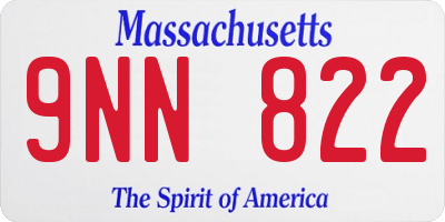 MA license plate 9NN822