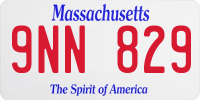 MA license plate 9NN829