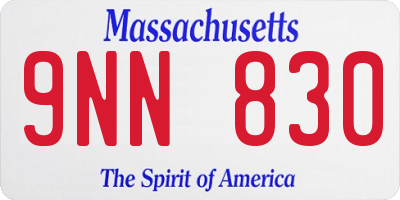 MA license plate 9NN830