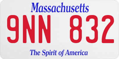 MA license plate 9NN832