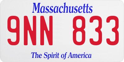 MA license plate 9NN833