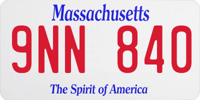 MA license plate 9NN840