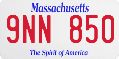 MA license plate 9NN850