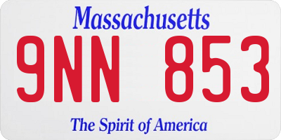 MA license plate 9NN853