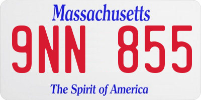 MA license plate 9NN855