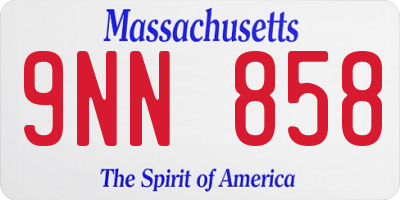 MA license plate 9NN858