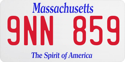 MA license plate 9NN859