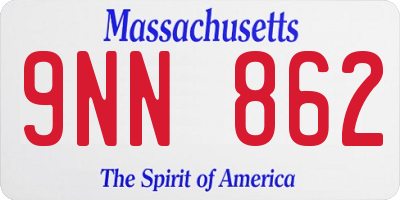 MA license plate 9NN862