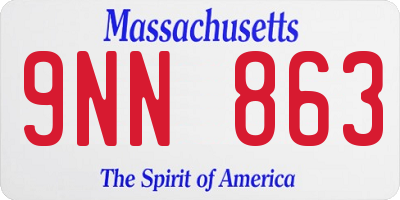 MA license plate 9NN863