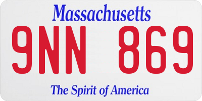 MA license plate 9NN869