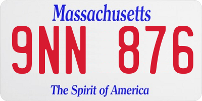 MA license plate 9NN876