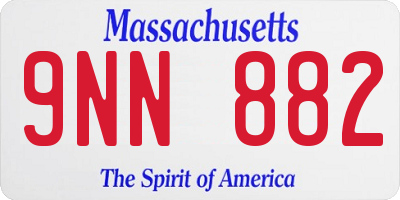 MA license plate 9NN882