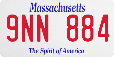 MA license plate 9NN884
