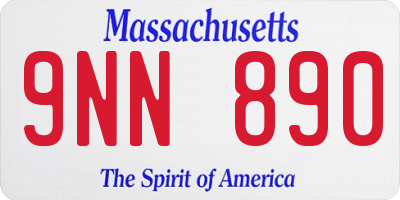 MA license plate 9NN890