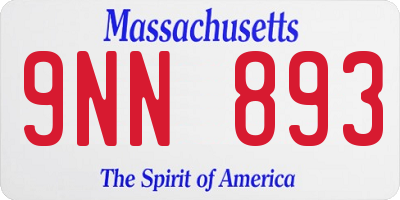 MA license plate 9NN893
