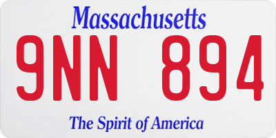 MA license plate 9NN894