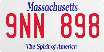MA license plate 9NN898