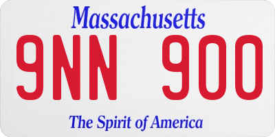 MA license plate 9NN900