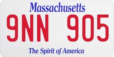 MA license plate 9NN905