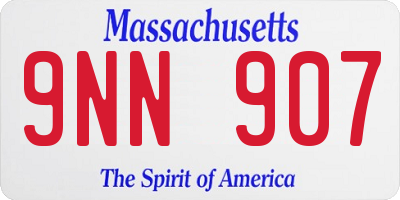 MA license plate 9NN907