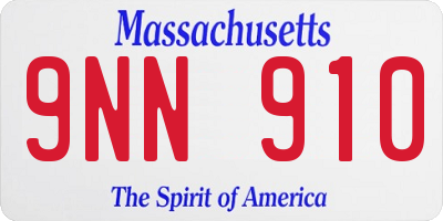 MA license plate 9NN910