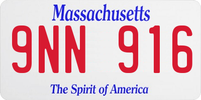 MA license plate 9NN916