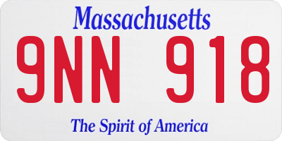 MA license plate 9NN918