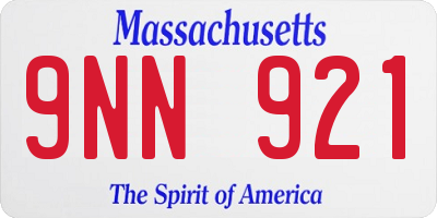 MA license plate 9NN921