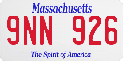 MA license plate 9NN926