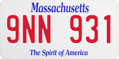 MA license plate 9NN931