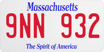 MA license plate 9NN932