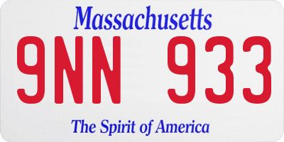 MA license plate 9NN933