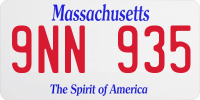 MA license plate 9NN935