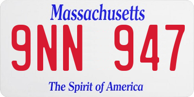 MA license plate 9NN947