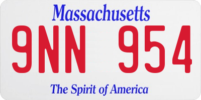MA license plate 9NN954