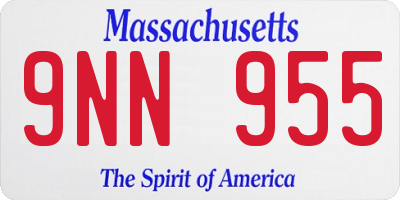 MA license plate 9NN955