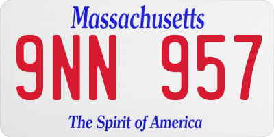 MA license plate 9NN957