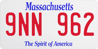 MA license plate 9NN962