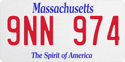 MA license plate 9NN974