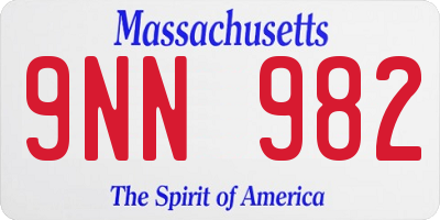MA license plate 9NN982