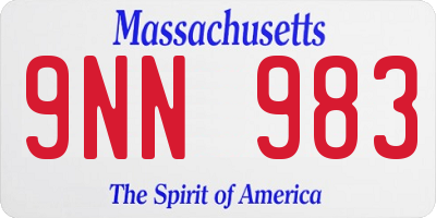 MA license plate 9NN983