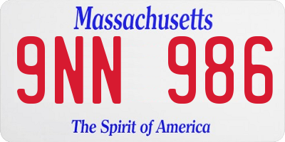 MA license plate 9NN986