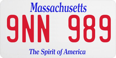 MA license plate 9NN989